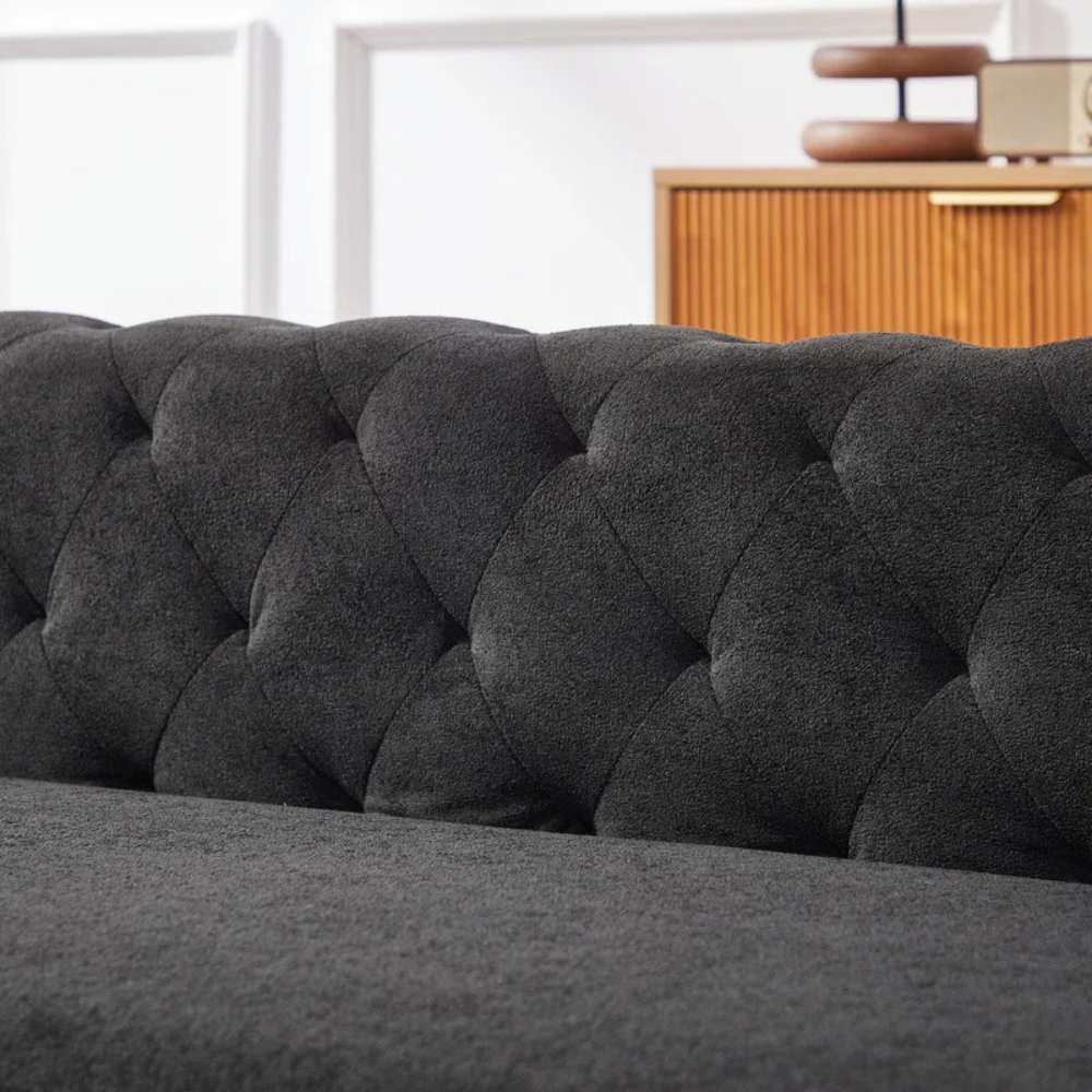 Laxora 6-Seater Sectional Sofa Black