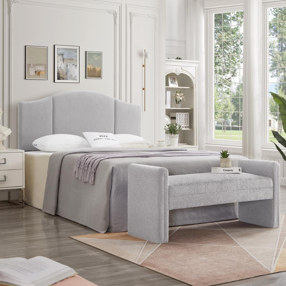 Light Grey Ottoman Bench