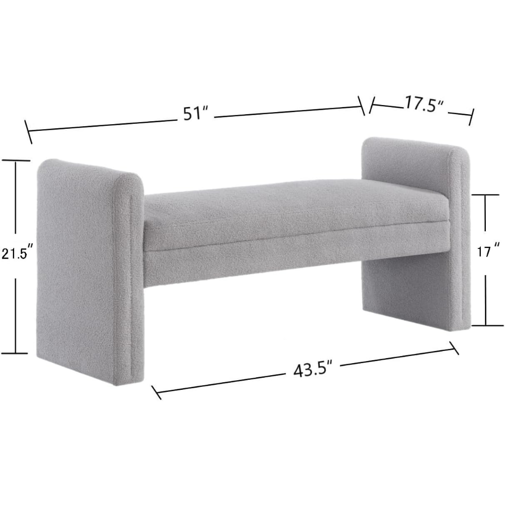 Light Grey Ottoman Bench