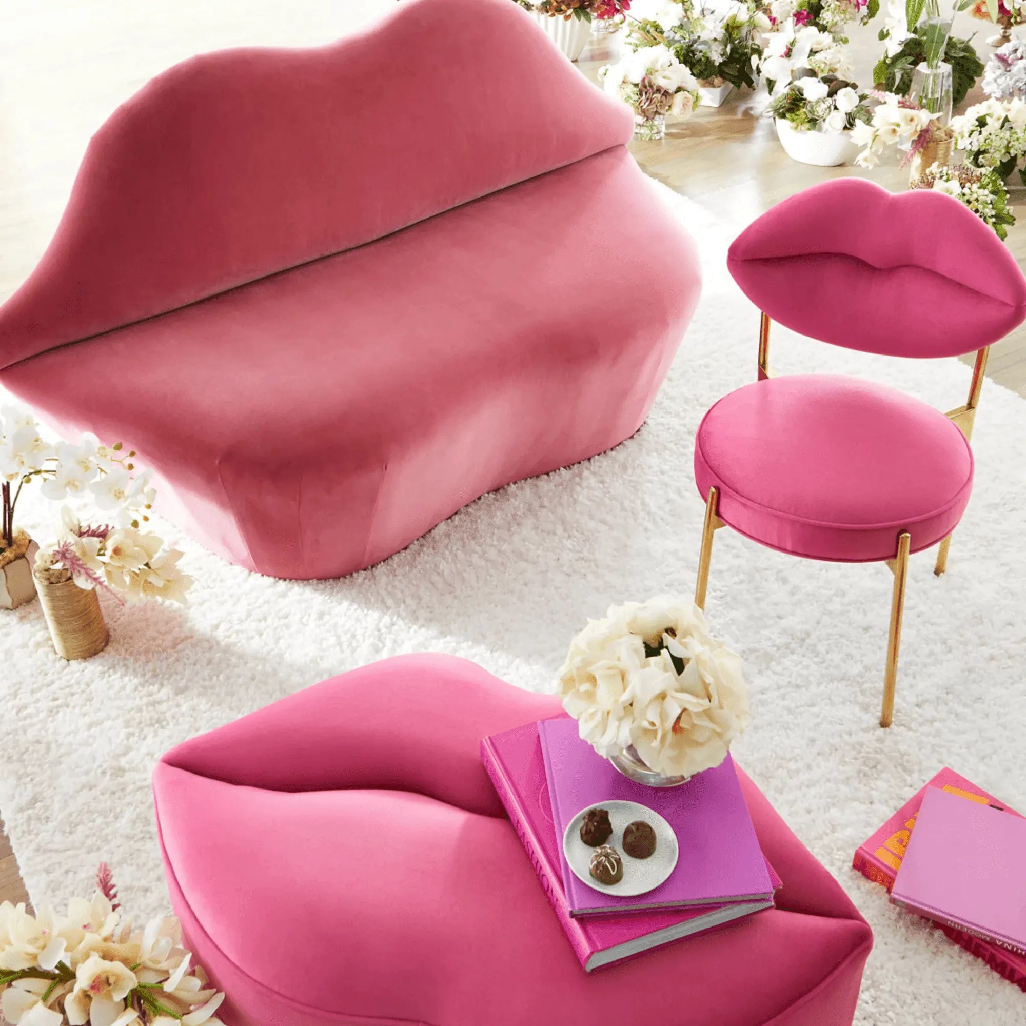 Elegant Silhouette Lip Bench