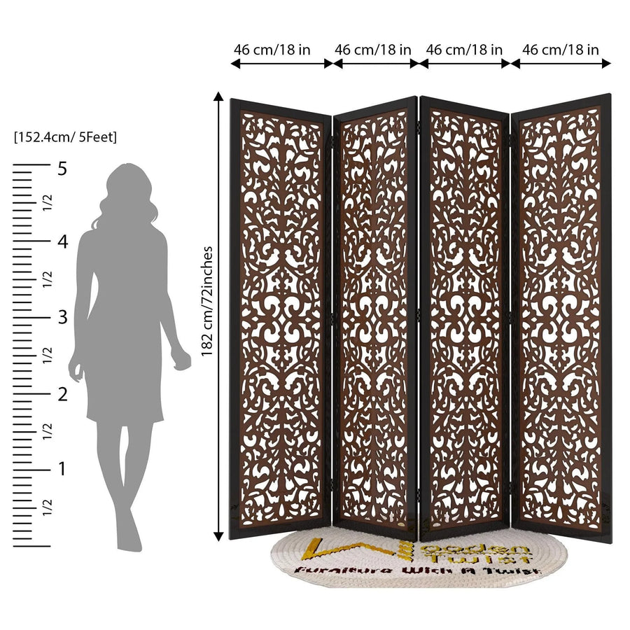 184 cm Wide, 182 cm Tall — Four Folding Panels