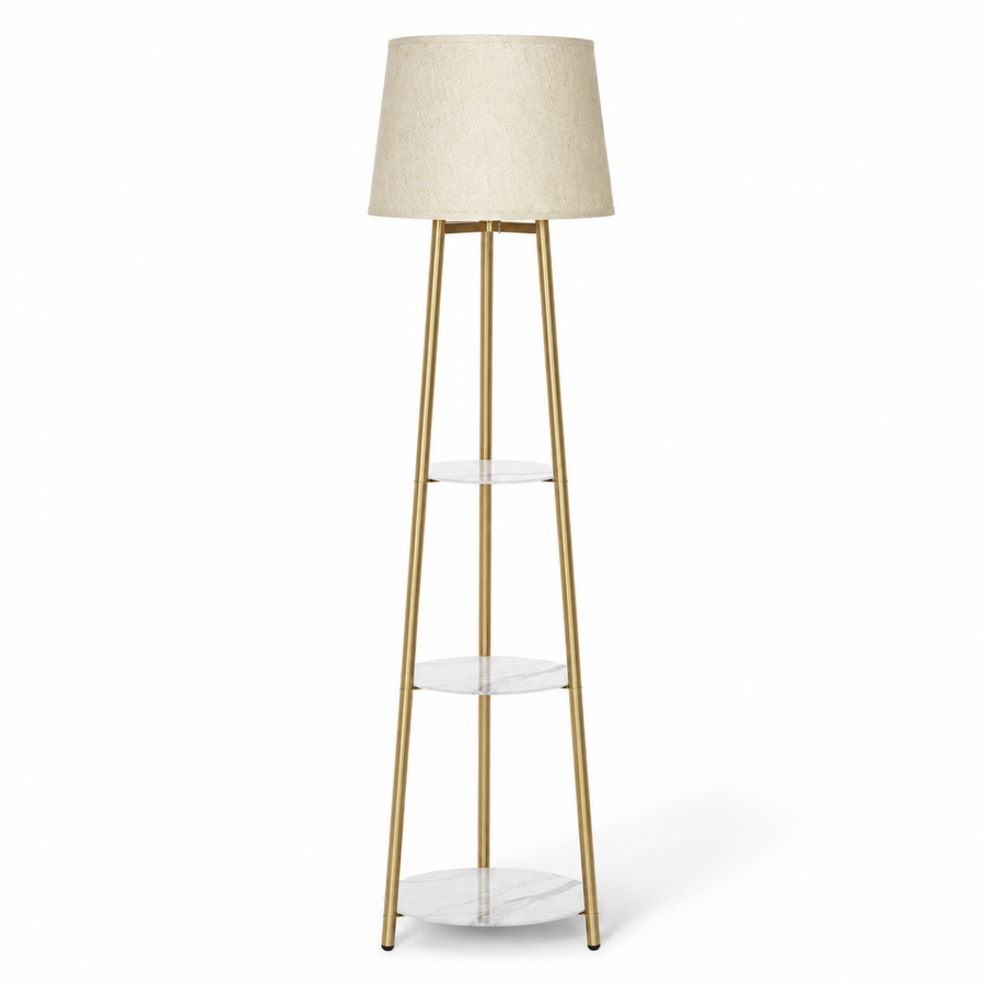 3-Tier Marble-Finish Display Shelves