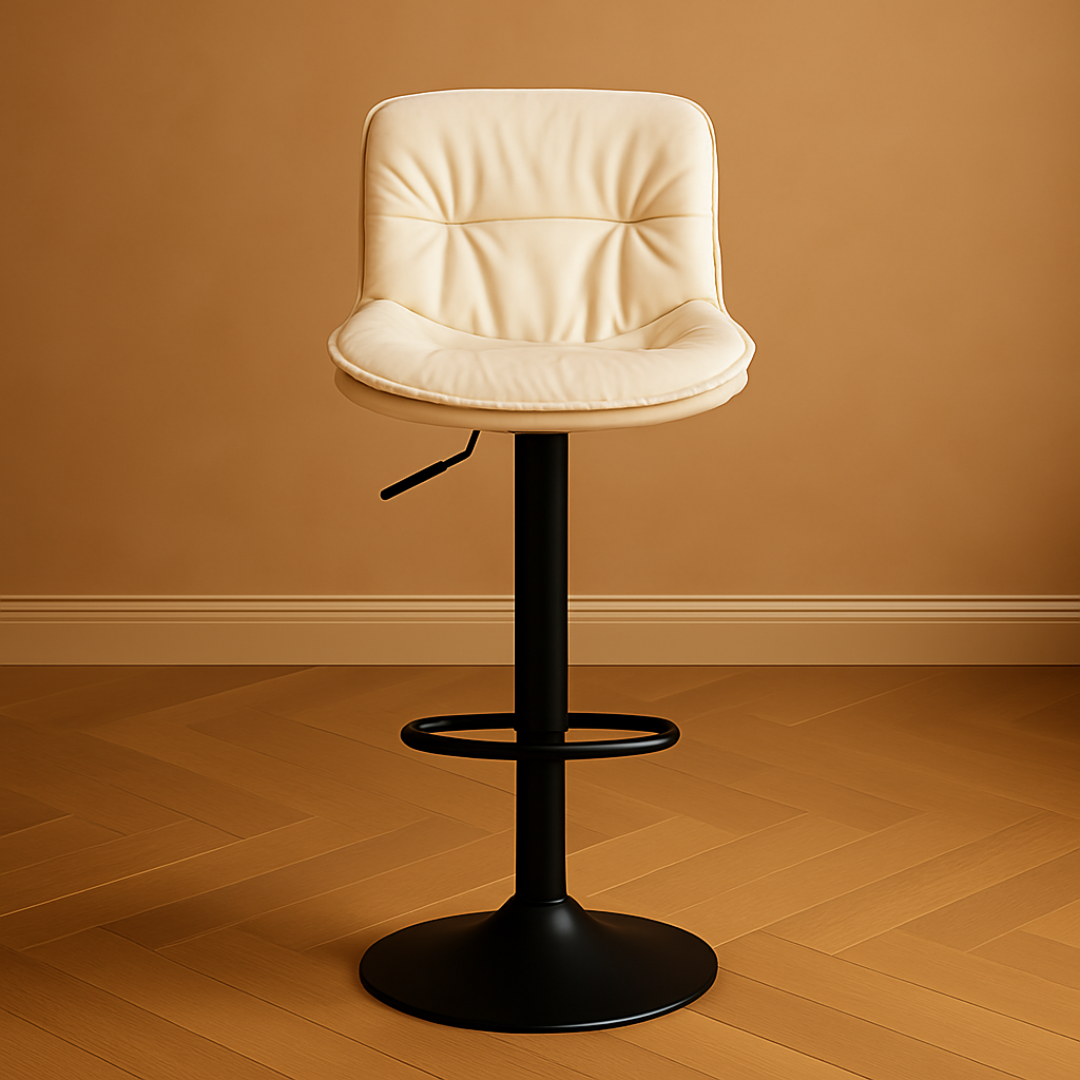 Wooden Twist Lunara 360° Swivel Cafe Bar Stool Chair Adjustable Counter Height with Backrest