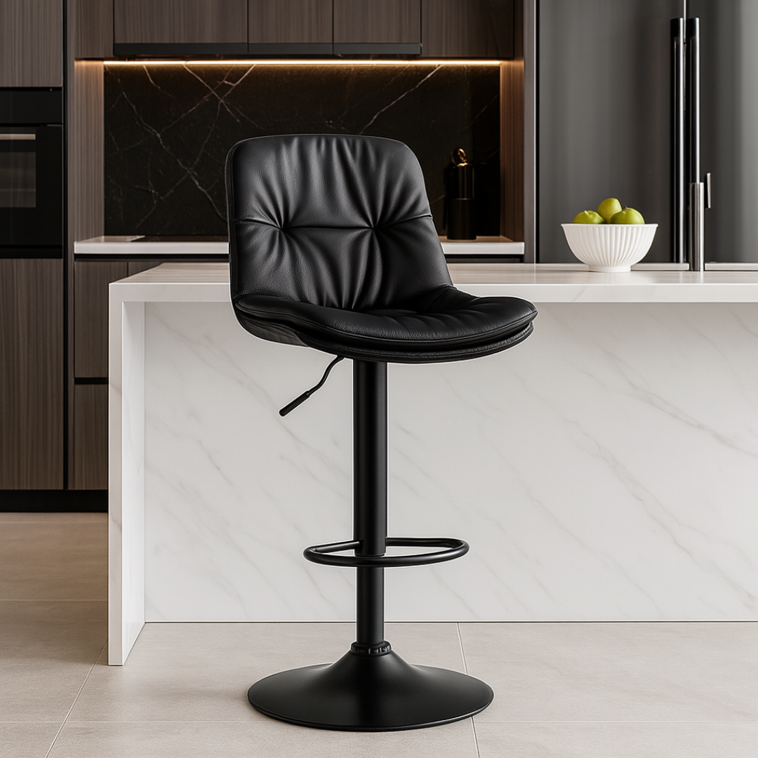 Wooden Twist Lunara 360° Swivel Cafe Bar Stool Chair Adjustable Counter Height with Backrest