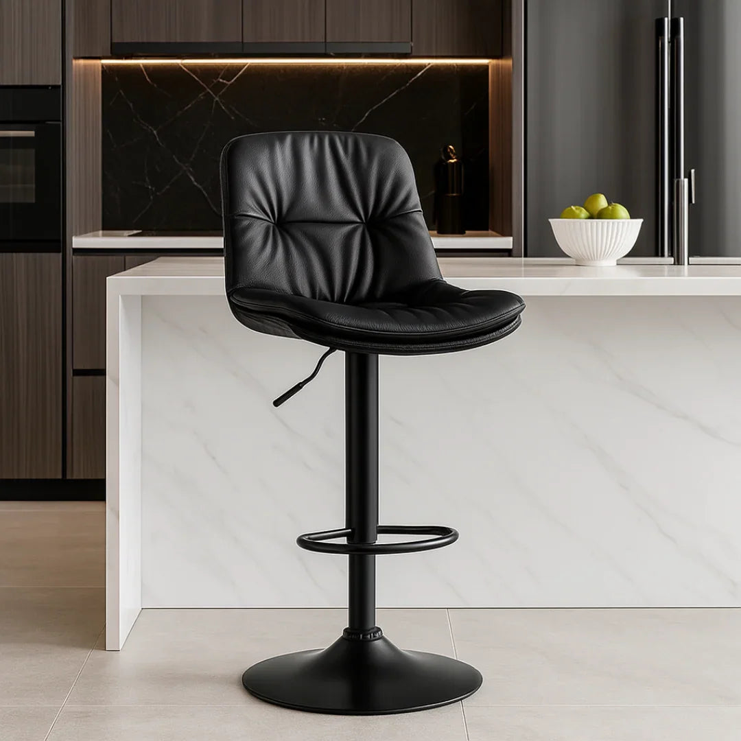 Wooden Twist Lunara 360° Swivel Cafe Bar Stool Chair Adjustable Counter Height with Backrest