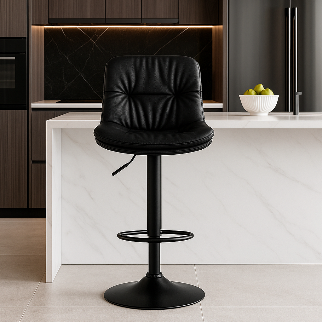 Wooden Twist Lunara 360° Swivel Cafe Bar Stool Chair Adjustable Counter Height with Backrest