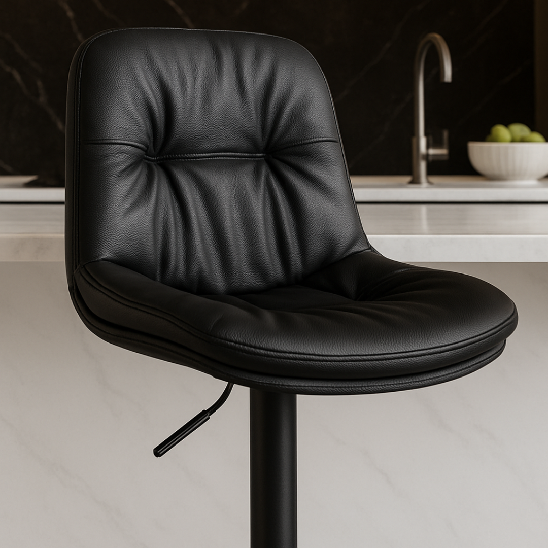 Wooden Twist Lunara 360° Swivel Cafe Bar Stool Chair Adjustable Counter Height with Backrest