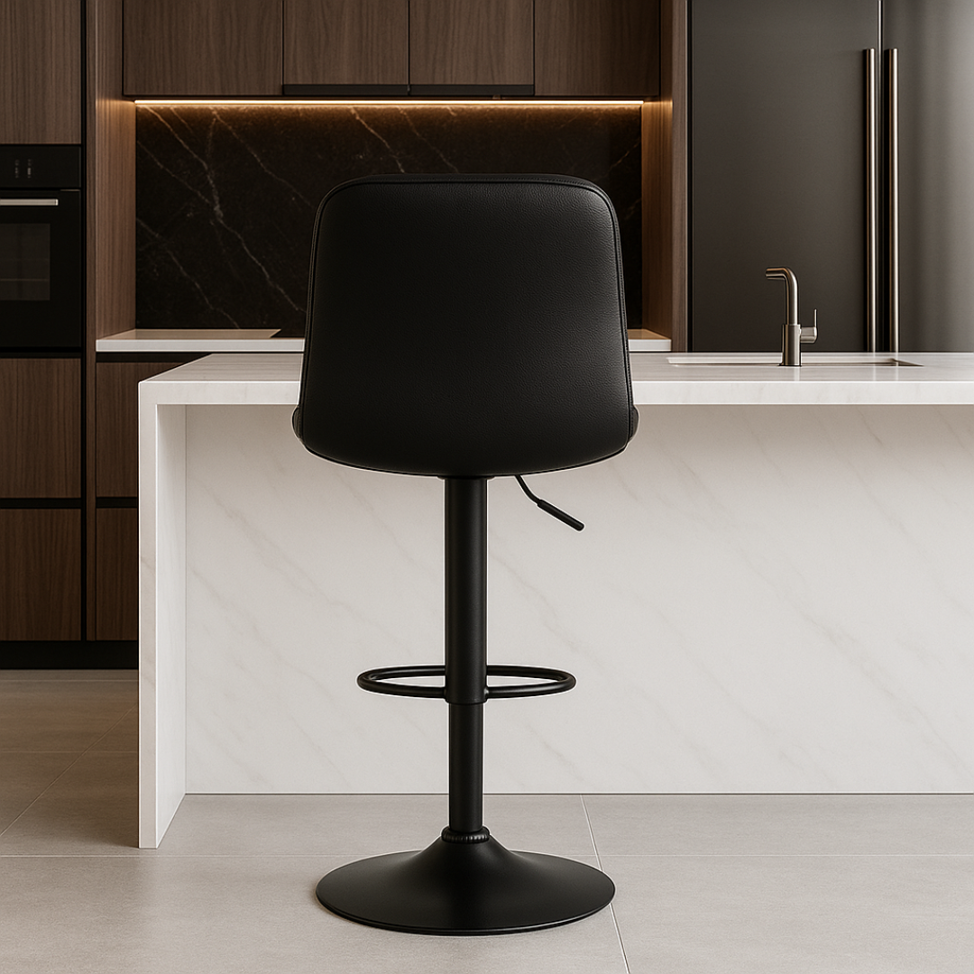 Wooden Twist Lunara 360° Swivel Cafe Bar Stool Chair Adjustable Counter Height with Backrest