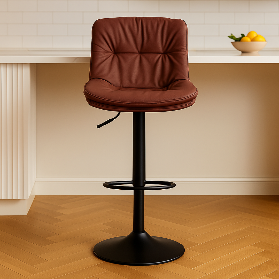 Wooden Twist Lunara 360° Swivel Cafe Bar Stool Chair Adjustable Counter Height with Backrest
