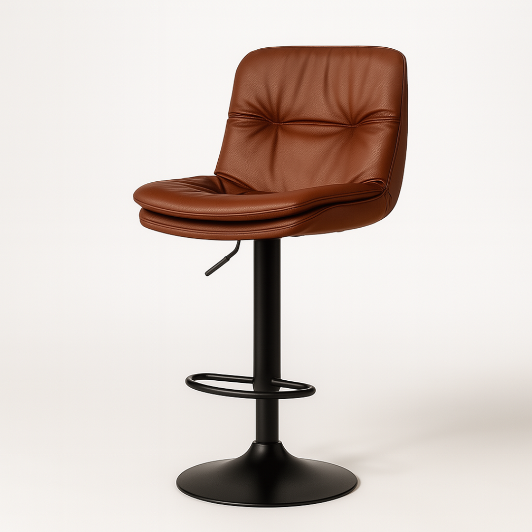 Wooden Twist Lunara 360° Swivel Cafe Bar Stool Chair Adjustable Counter Height with Backrest