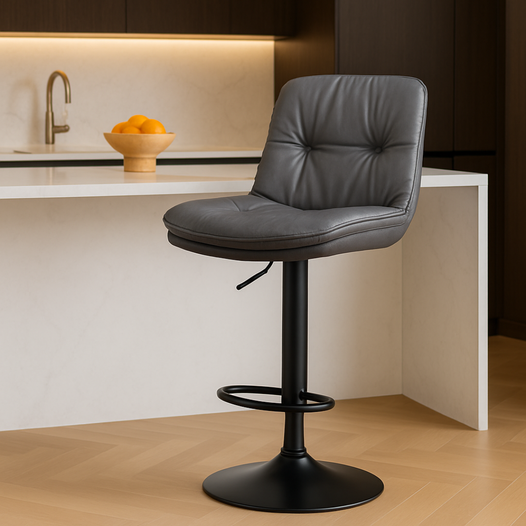 Wooden Twist Lunara 360° Swivel Cafe Bar Stool Chair Adjustable Counter Height with Backrest