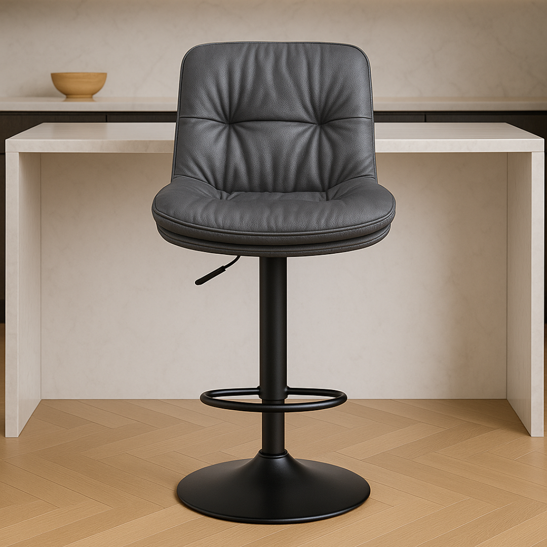 Wooden Twist Lunara 360° Swivel Cafe Bar Stool Chair Adjustable Counter Height with Backrest
