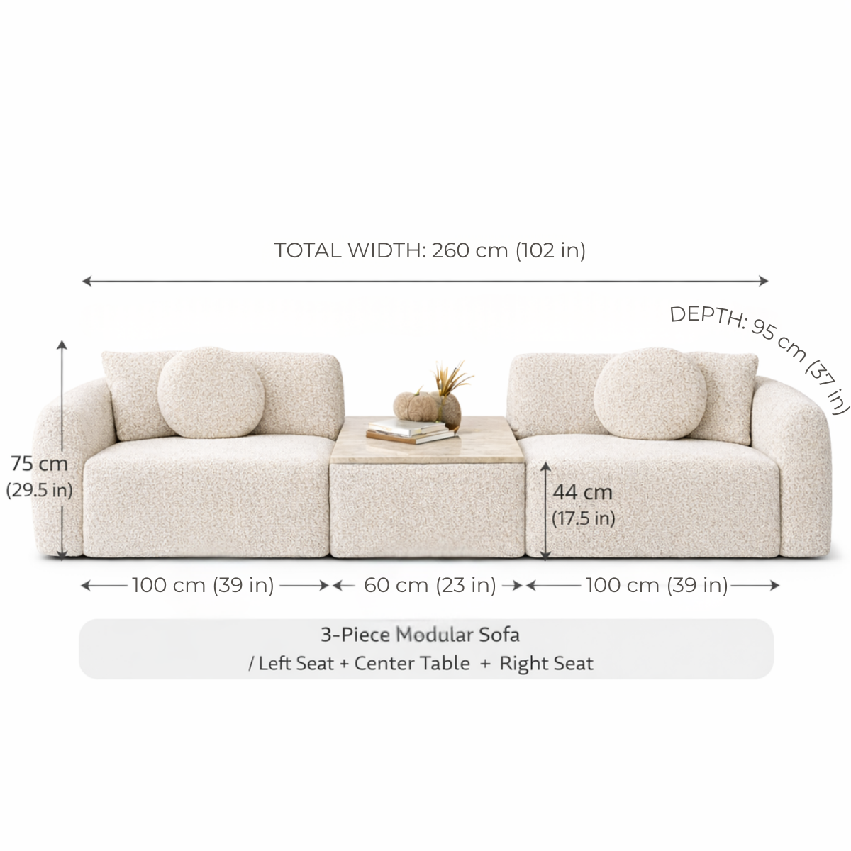 Lunaro Cloud Boucle Sofa Set