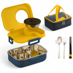 Wooden Twist Stainless Steel Tiffin Box Lunch Box Kids Adults