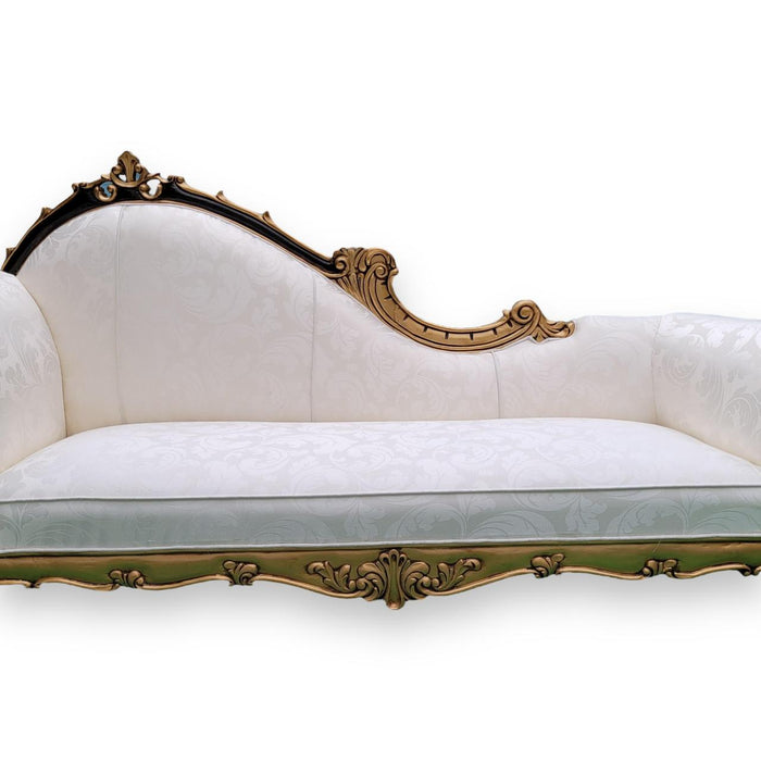 Luxurious Leatherette Upholstery of Wooden Twist Chaise Lounge