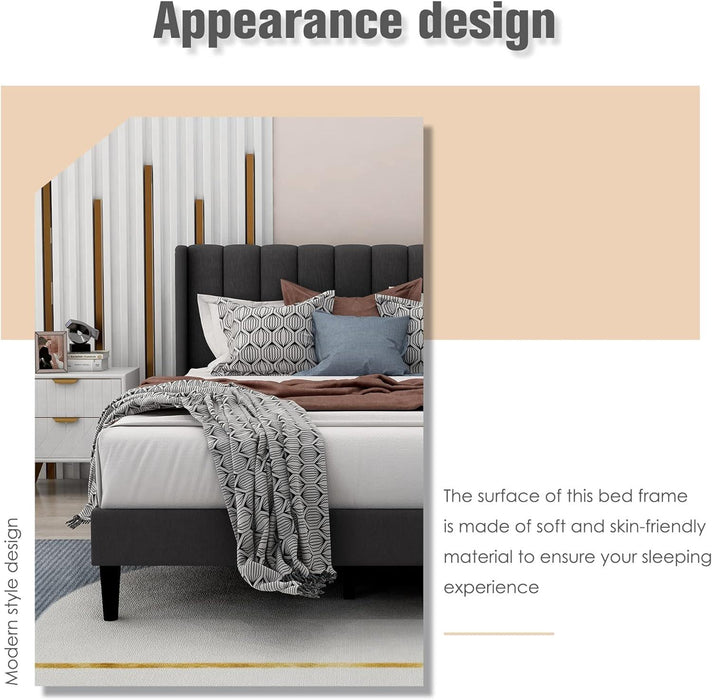 Luxurious Grey Velvet Bed