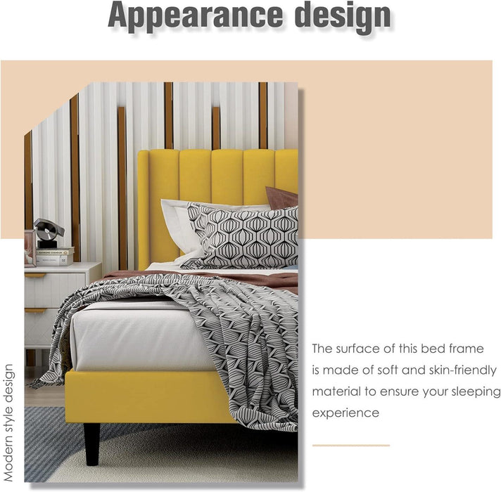 Luxurious Yellow Velvet Bed