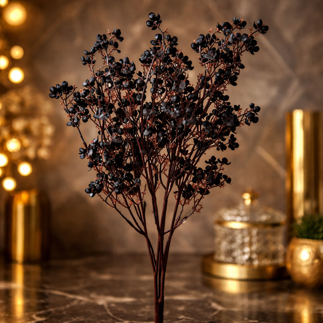 Artificial Black Berry Floral Stem