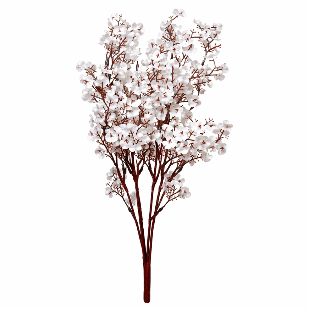 Artificial White Cherry Blossom Stem