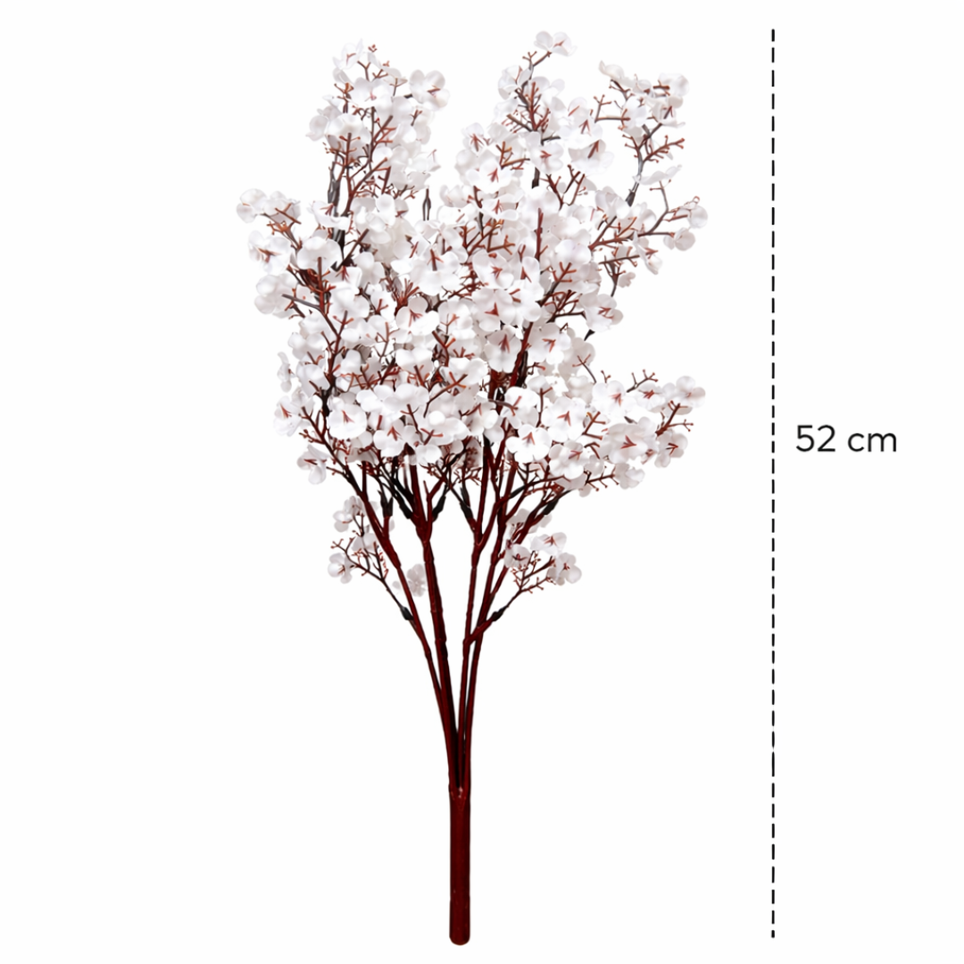 Artificial White Cherry Blossom Stem