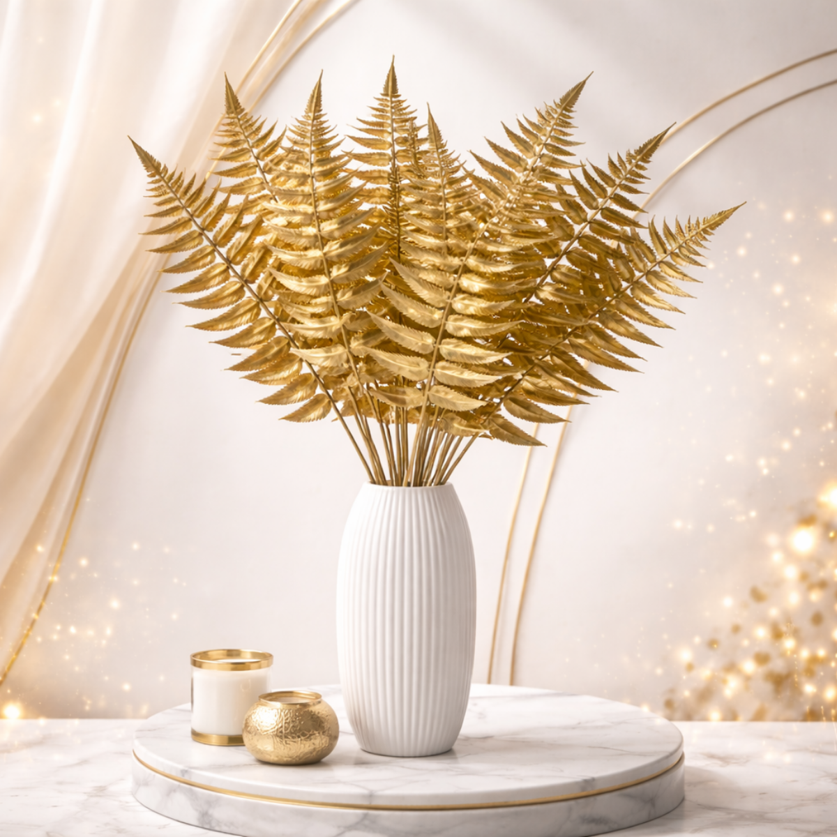 Gold Fern Artificial Flower Stem