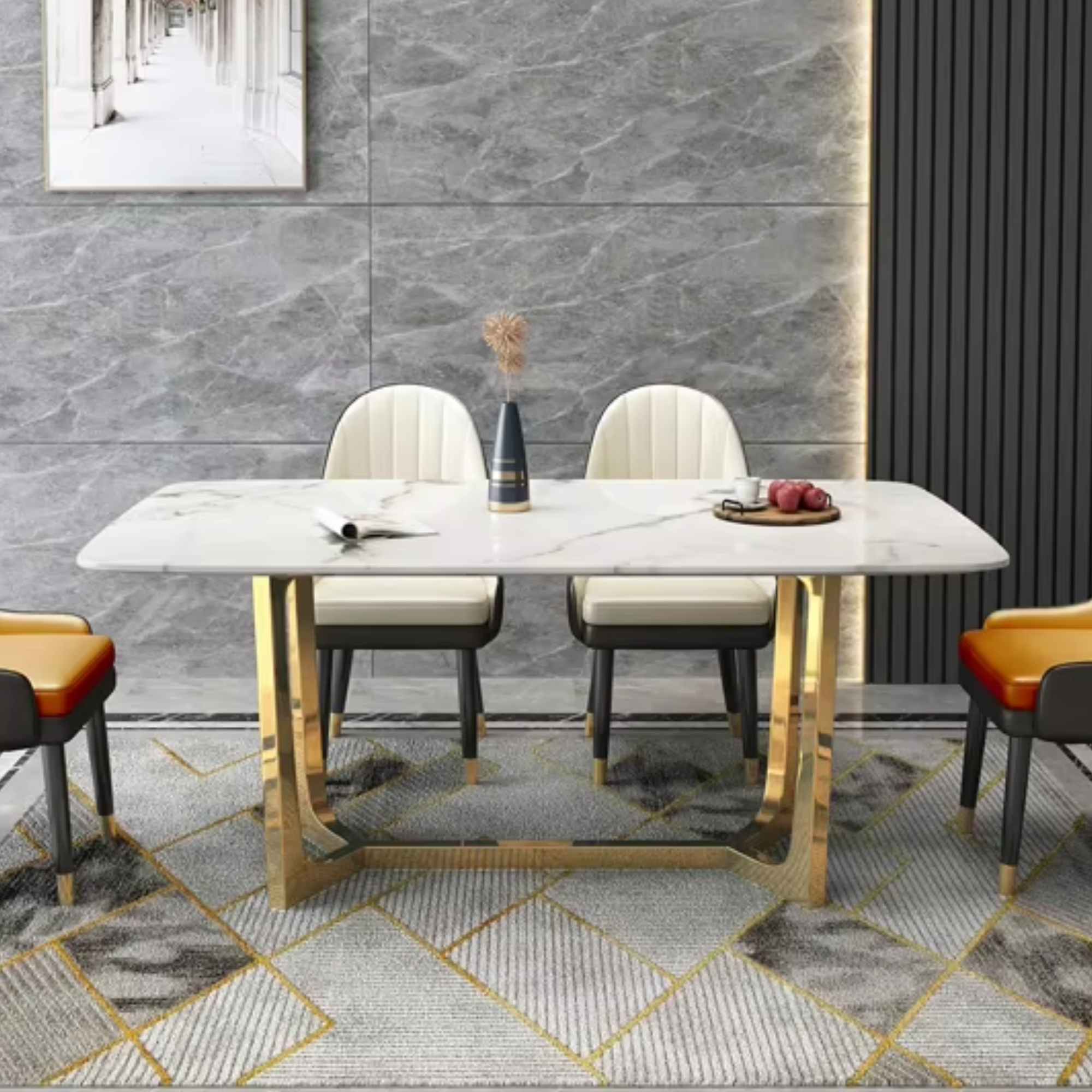 Marble Top Dining Table