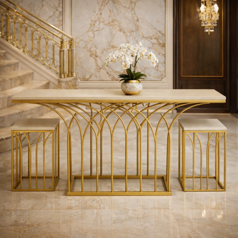 Durable Metal Base in a Gold Finish