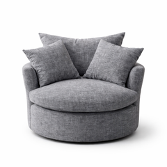 كرسي اسطواني واسع من المخمل