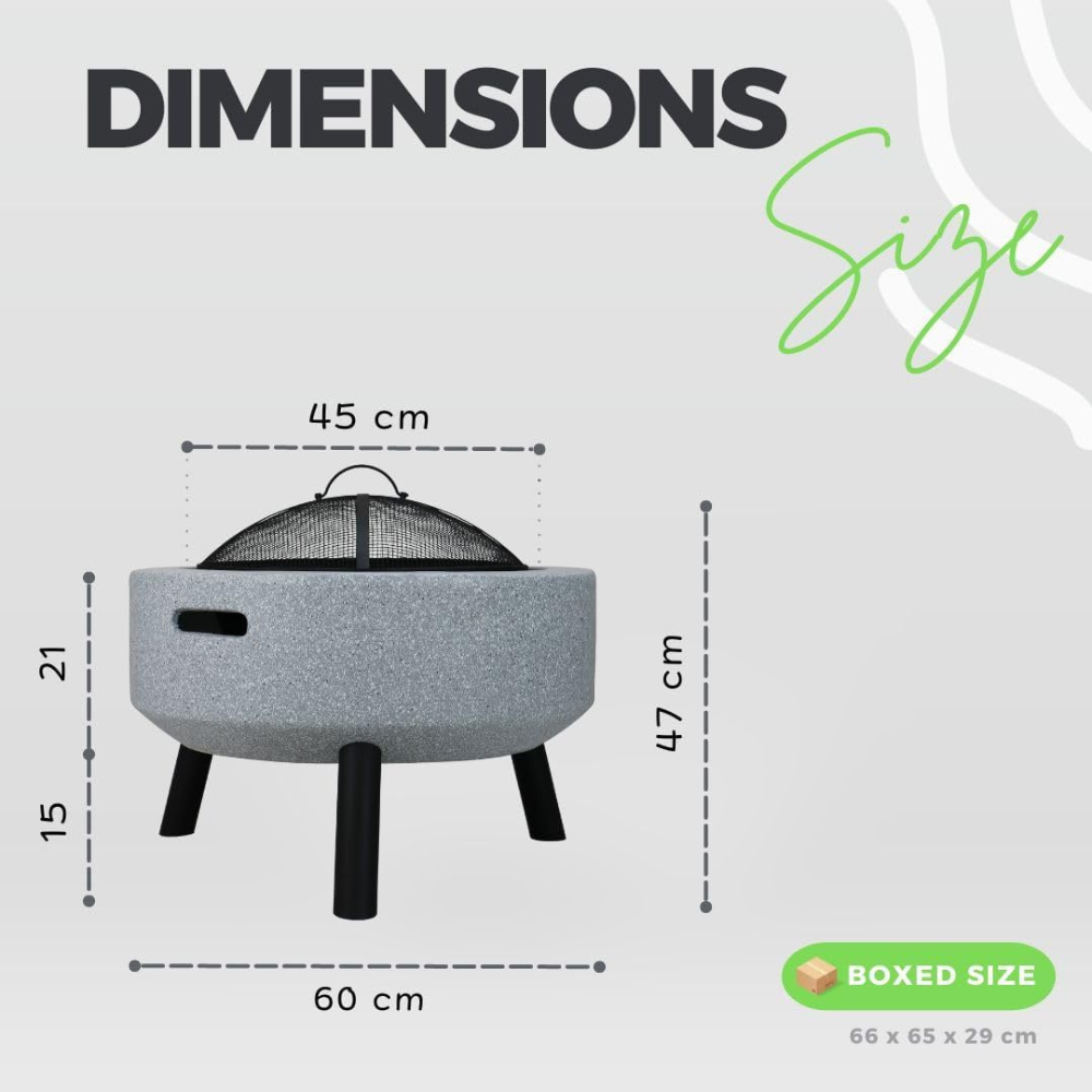 MGO Round Movable Firepit