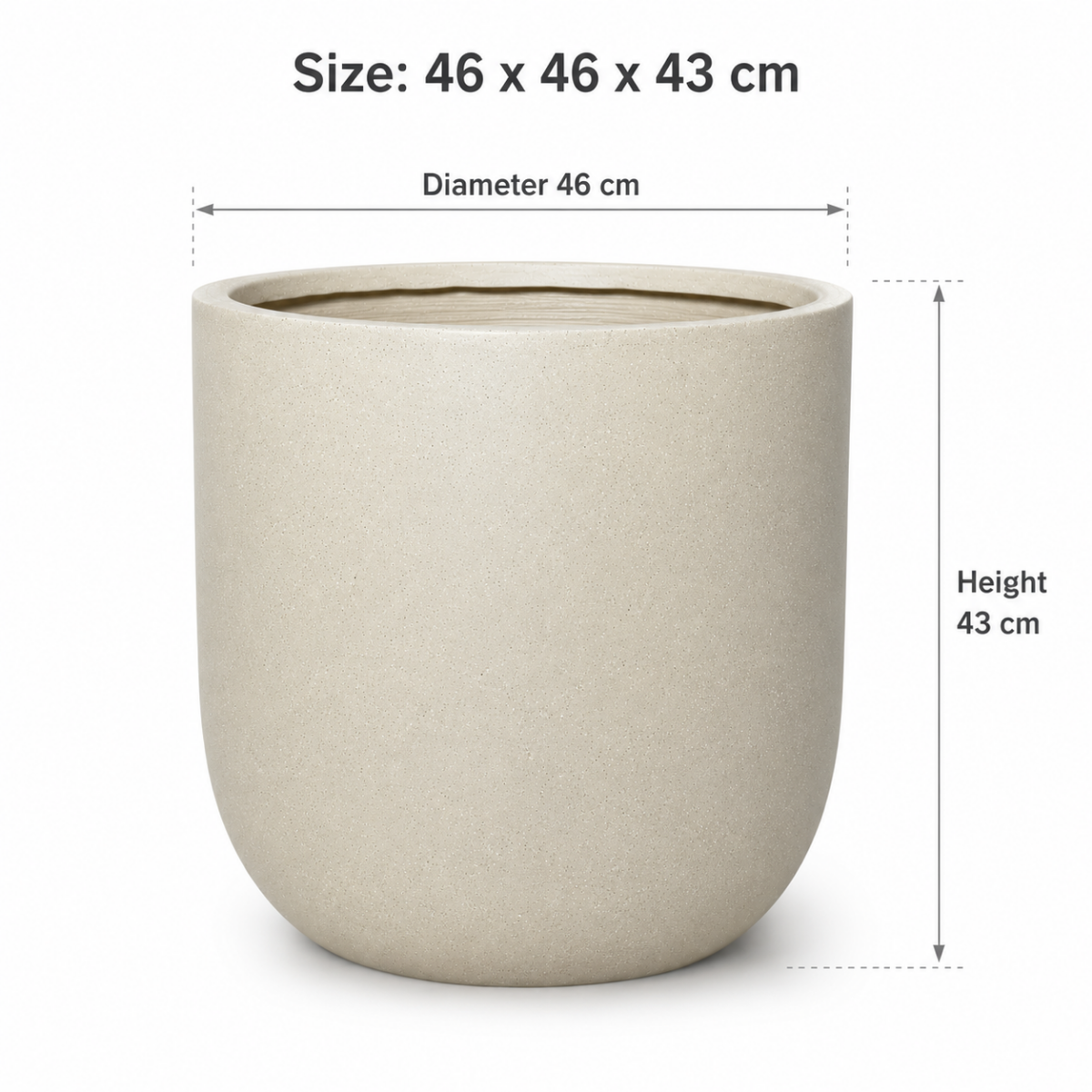 Medium Speckled Fiberglass Flower Pot Dimensions 46x46x43 cm – Wooden Twist UAE
