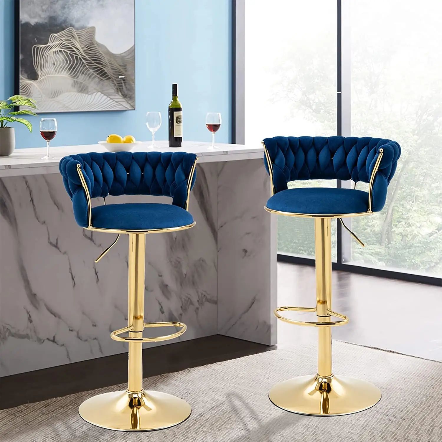 Bar Stool Blue Color