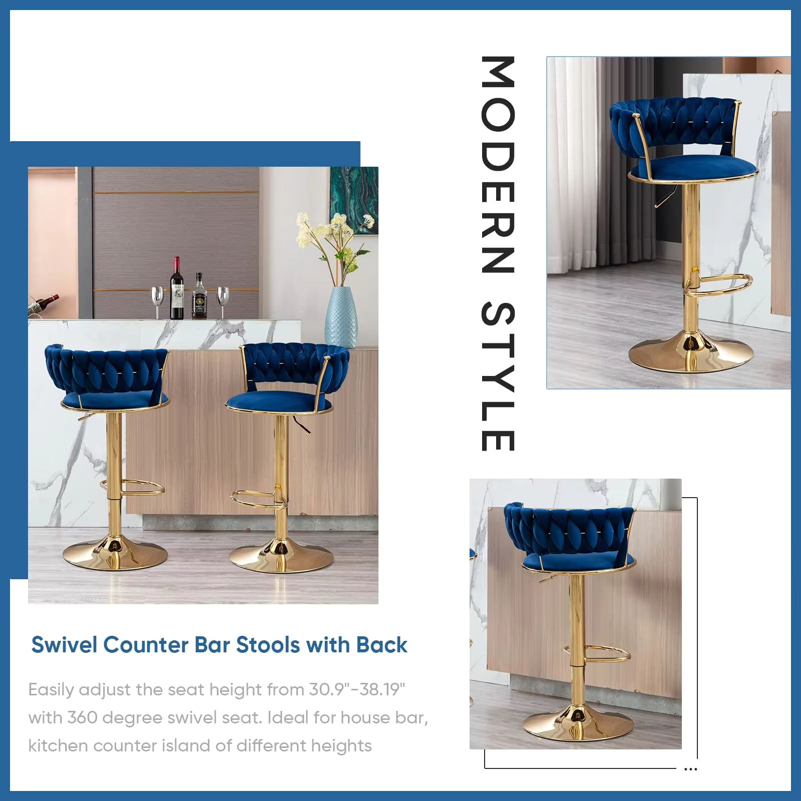 Bar Stool Blue Color