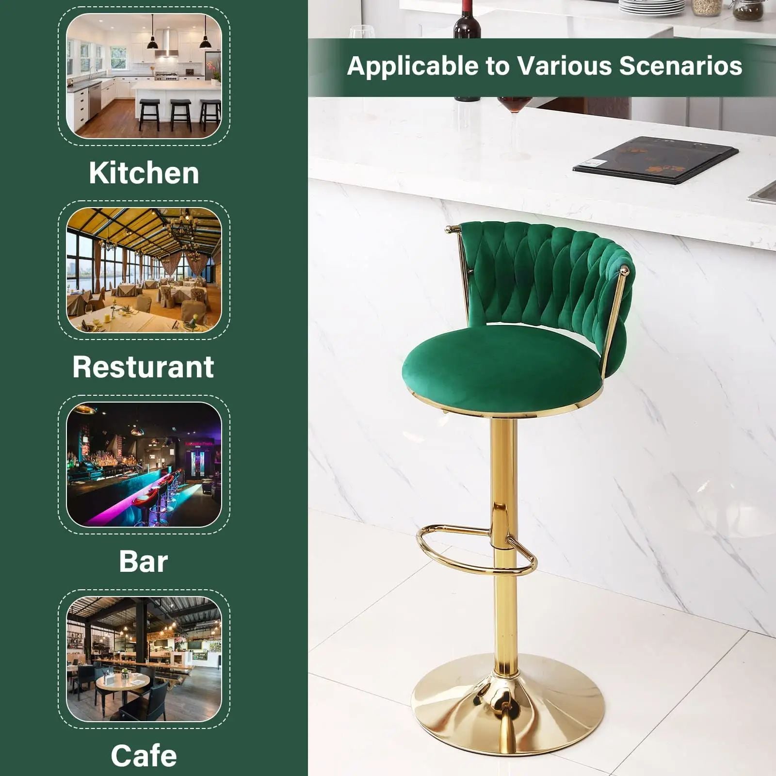 Bar Stool Green Color