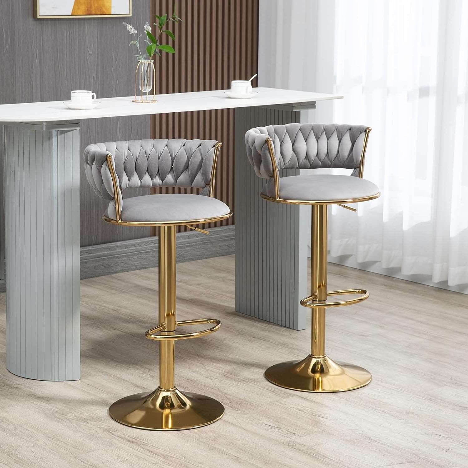 Metal Bar Stool Light Grey