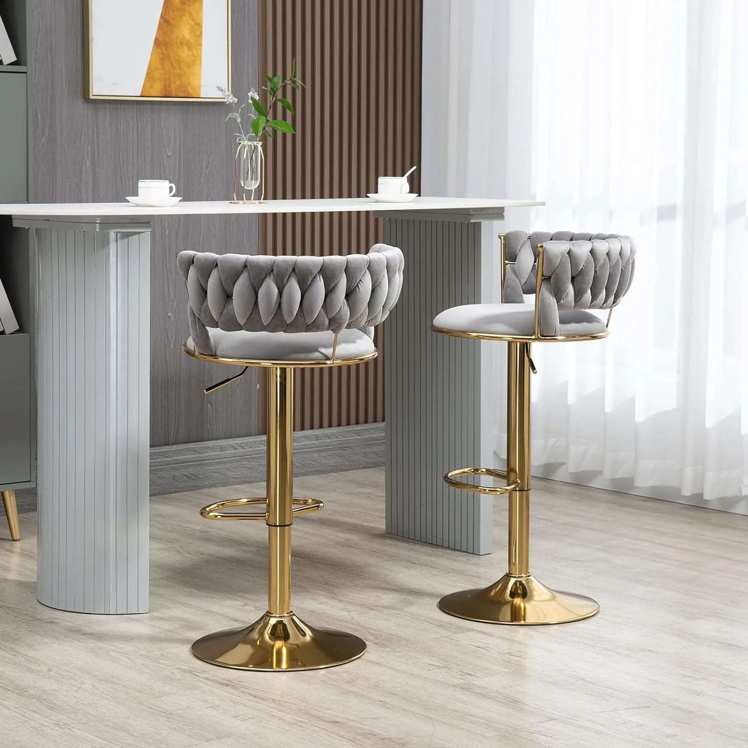 Metal Bar Stool Light Grey