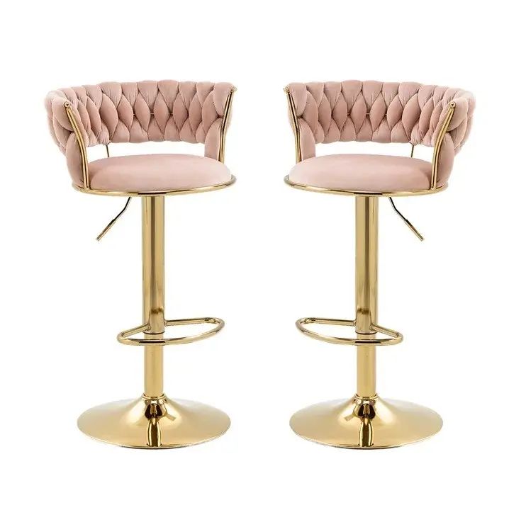 Metal Bar Stool Pink Color