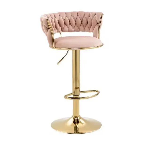 Metal Bar Stool Pink Color