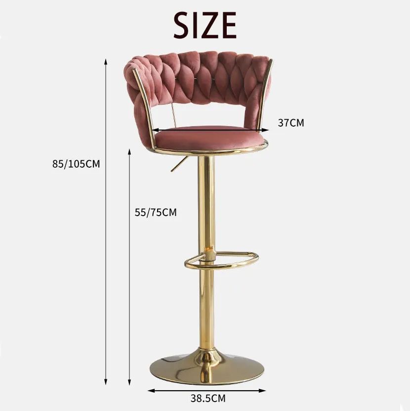 Metal Bar Stool Pink Color