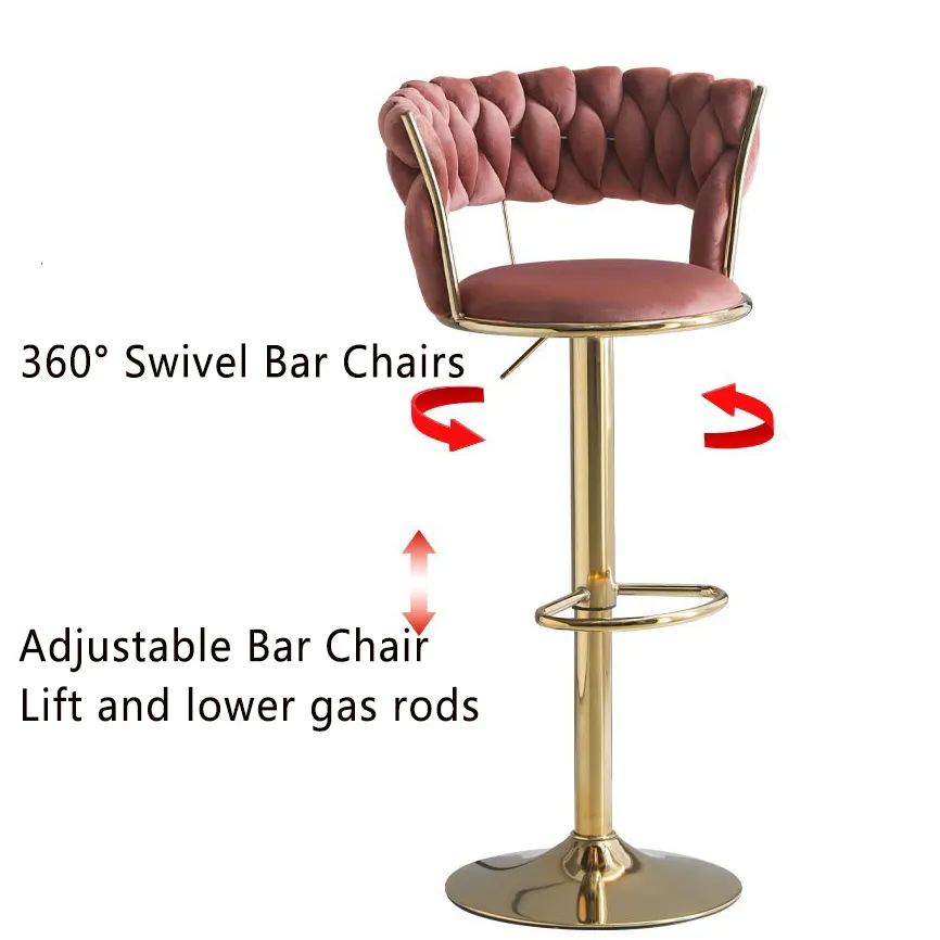 Metal Bar Stool Pink Color