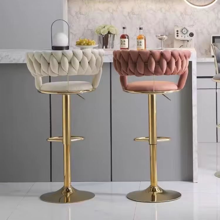Metal Bar Stool Pink Color
