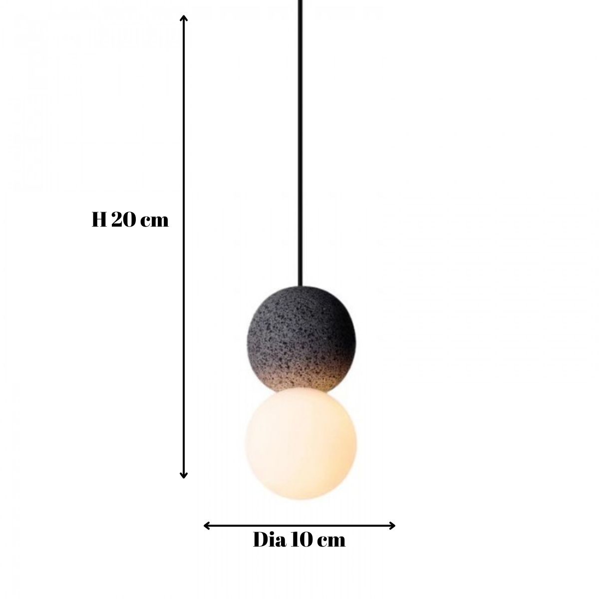 dimensions - H20cm x Dia10cm