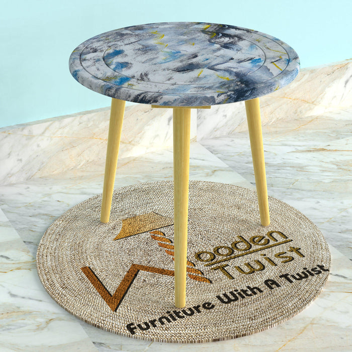 Wooden Twist Small Foldable Solid Wood Round End Table - Wooden Twist UAE