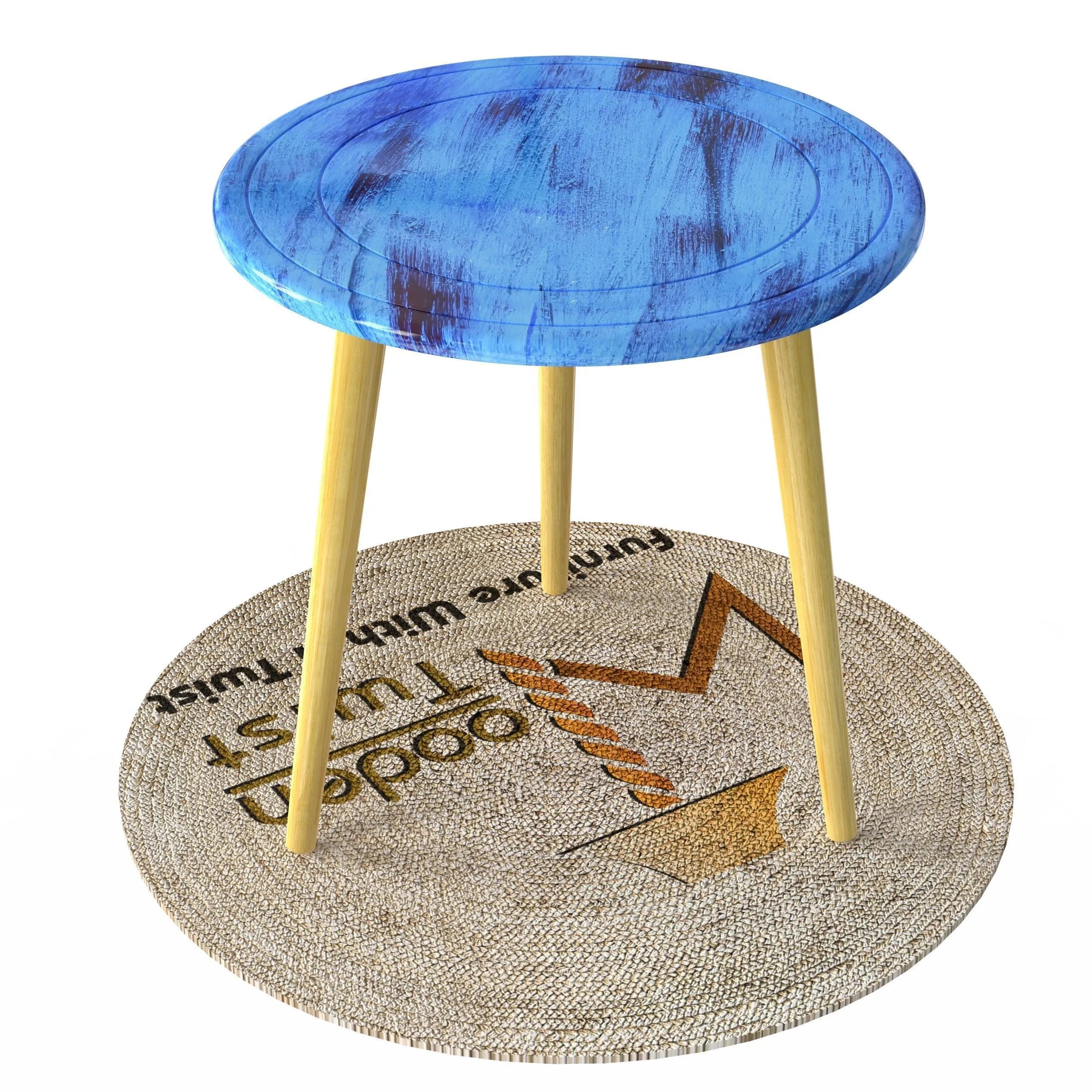 Wooden Twist Small Foldable Solid Wood Round End Table - Wooden Twist UAE