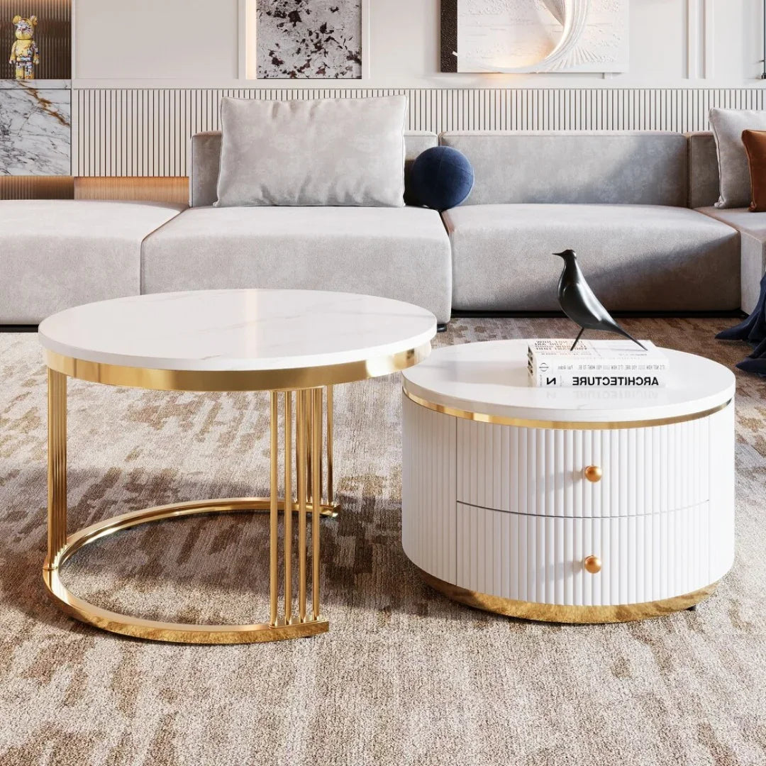 Marble, Gold, and Hidden Storage