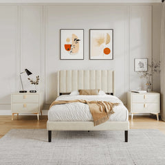 Modern velvet upholstered bed