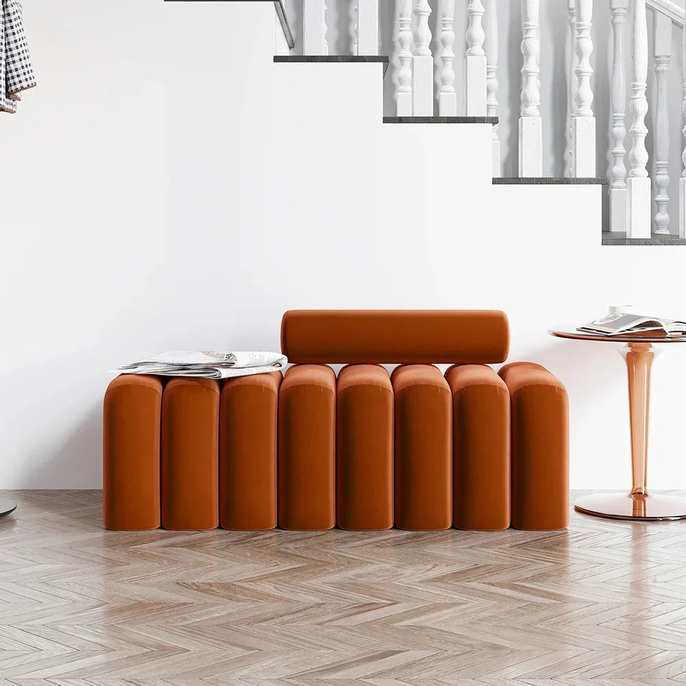 A Tufted Velvet Bench Built for Every Entryway