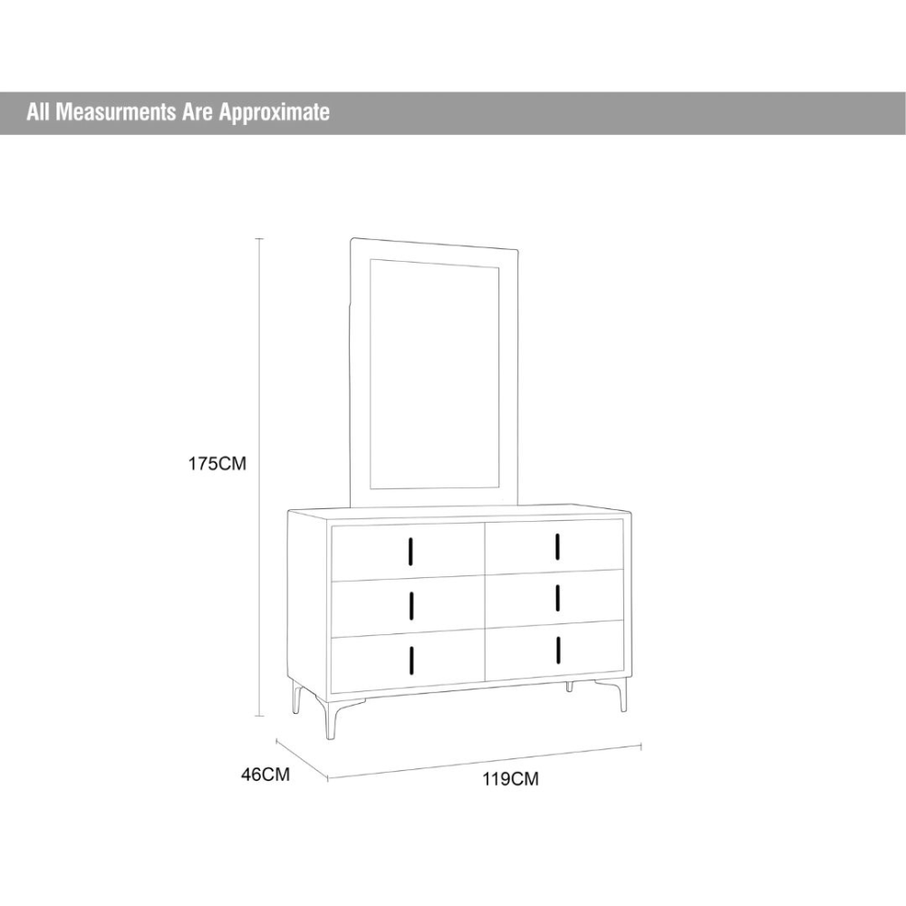 Dressing table with mirror