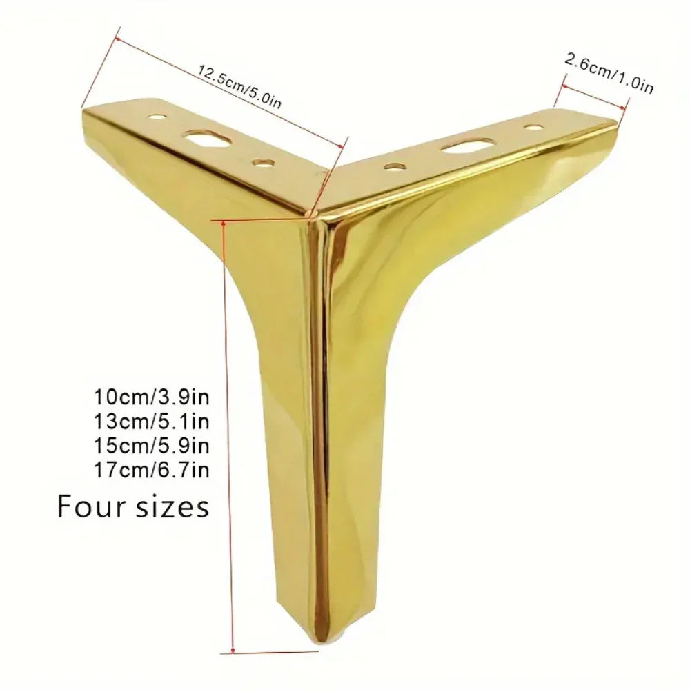 Wooden Twist Modern Triangular Shape Sofa Legs Pairs with Screws for Furniture Legs (Set of 4)
