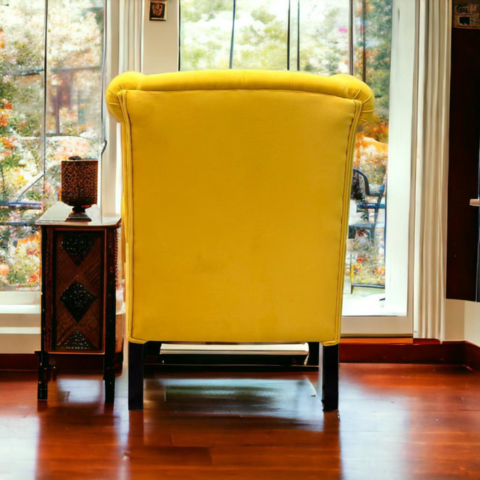 Wooden Twist Modern Majestic Wing Chair Elegant Seating