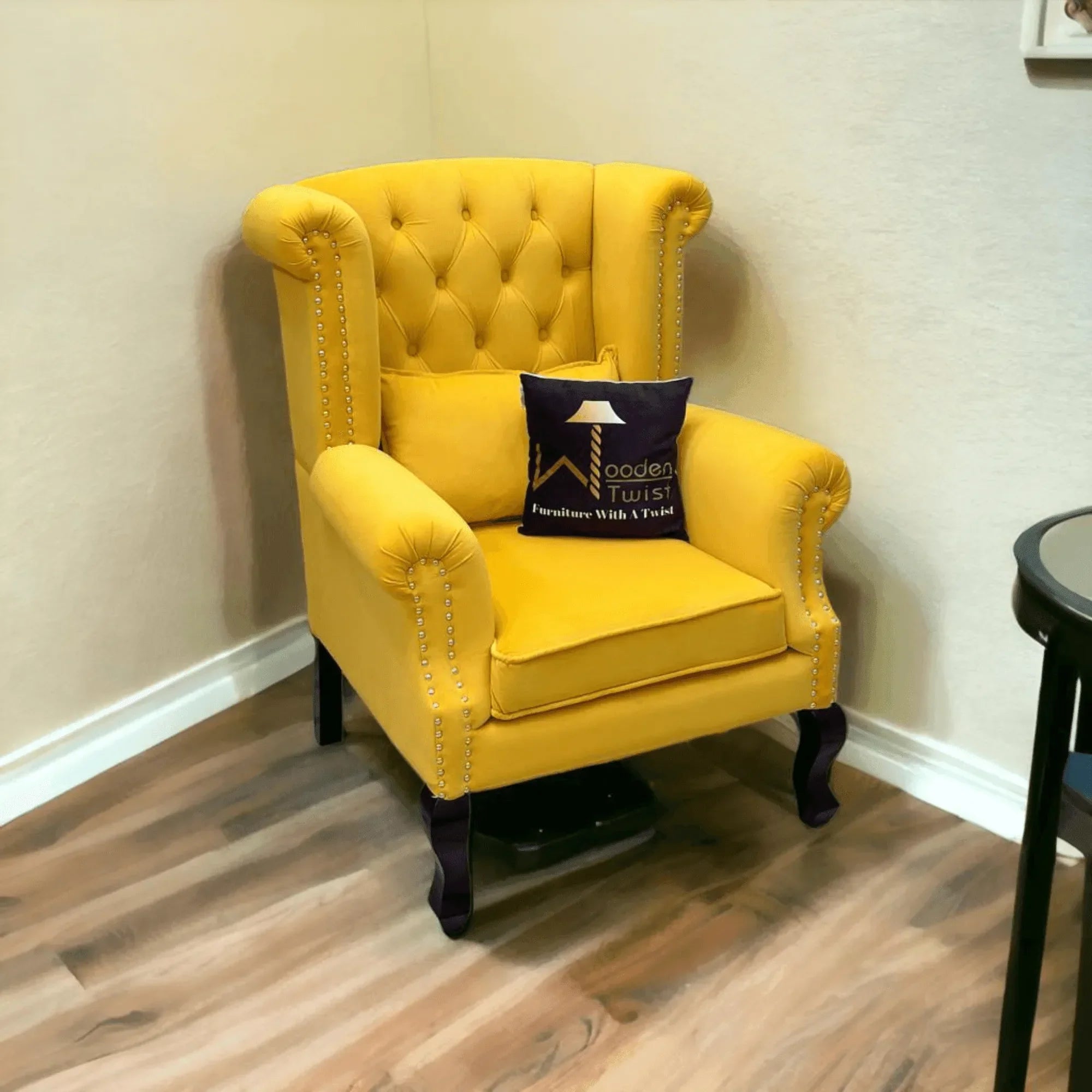 Wooden Twist Modern Majestic Wing Chair Elegant Seating - Wooden Twist UAE